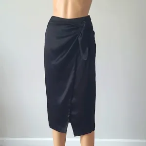 LPA Asymmetrical Wrap  Skirt, Black