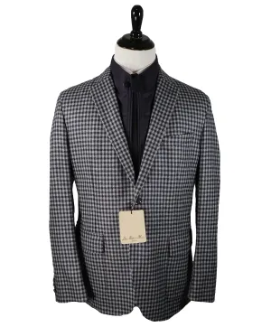 LUIGI BIANCHI MANTOVA - "SLIM" Vested Coat Blazer Pure Wool Check - 46R