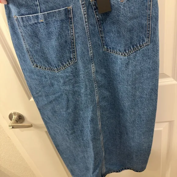 Lulus Asymmetrical Denim Midi Skirt