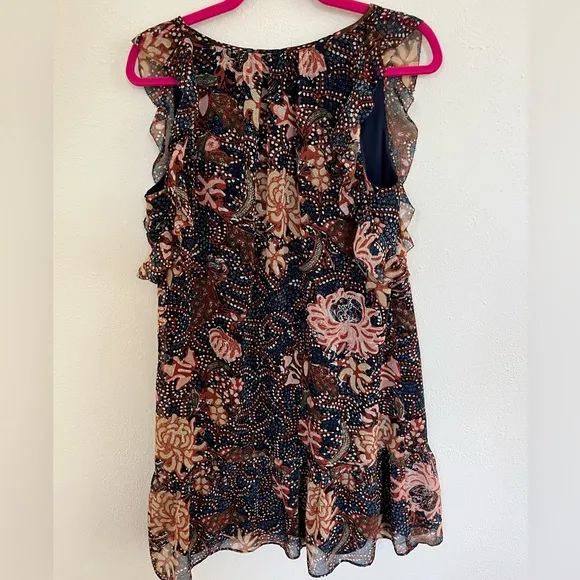 Madewell Lily Ruffle Dress in Sea Floral Multi Color Small