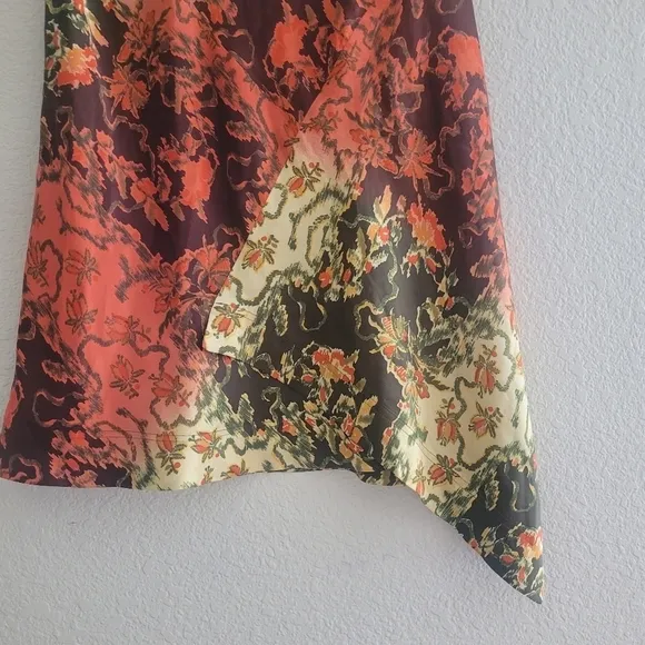 Magaschoni SILK Skirt Asymmetrical Side Zip Womens 6