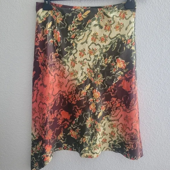 Magaschoni SILK Skirt Asymmetrical Side Zip Womens 6