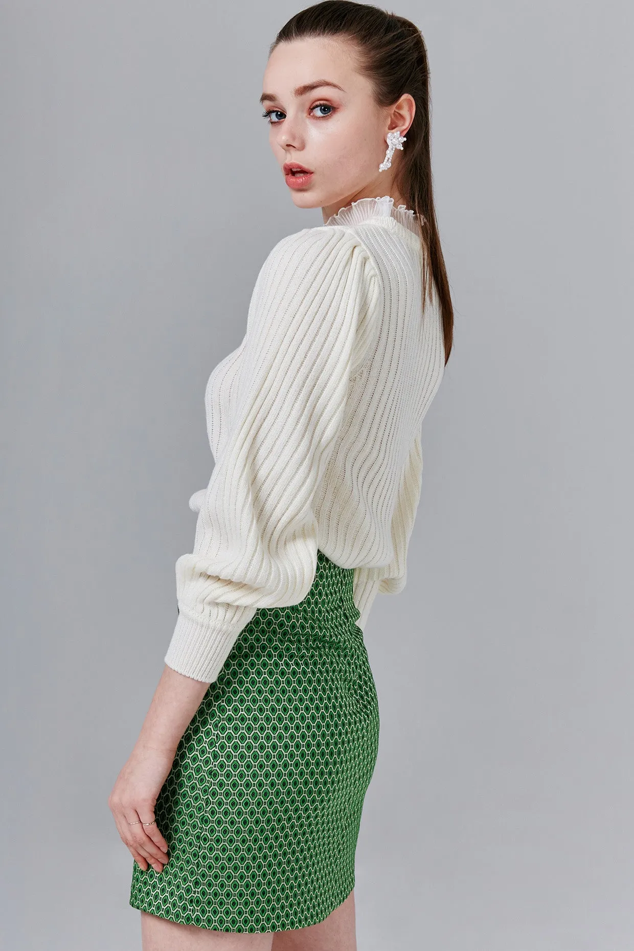 Margot Geometric Print Mini Skirt
