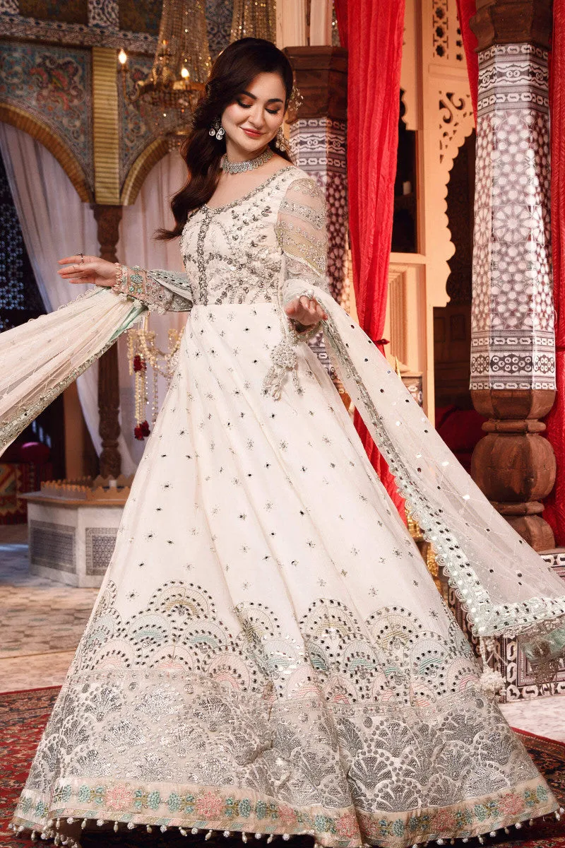 MARIA B | MBROIDERED COLLECTION 2022/23 | Pearl White and Peachy Silver  (BD-2502)