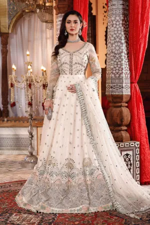 MARIA B | MBROIDERED COLLECTION 2022/23 | Pearl White and Peachy Silver  (BD-2502)