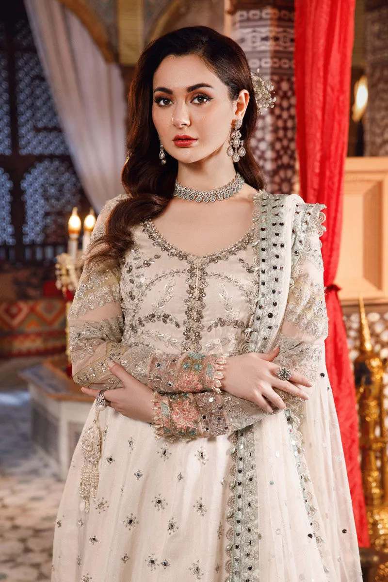 MARIA B | MBROIDERED COLLECTION 2022/23 | Pearl White and Peachy Silver  (BD-2502)