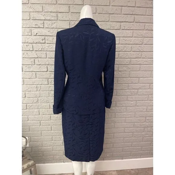 Mariage Mode Navy Blue Skirt &amp; Blazer 2 Pcs Suit Set Size 6
