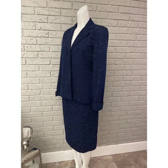 Mariage Mode Navy Blue Skirt &amp; Blazer 2 Pcs Suit Set Size 6