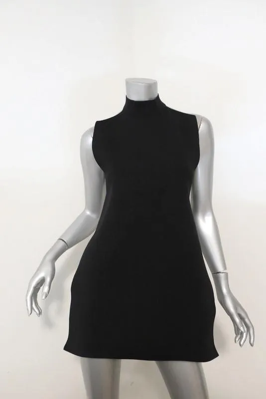 Marni Open Back Turtleneck Top Black Stretch Knit Size 40 Sleeveless Tunic