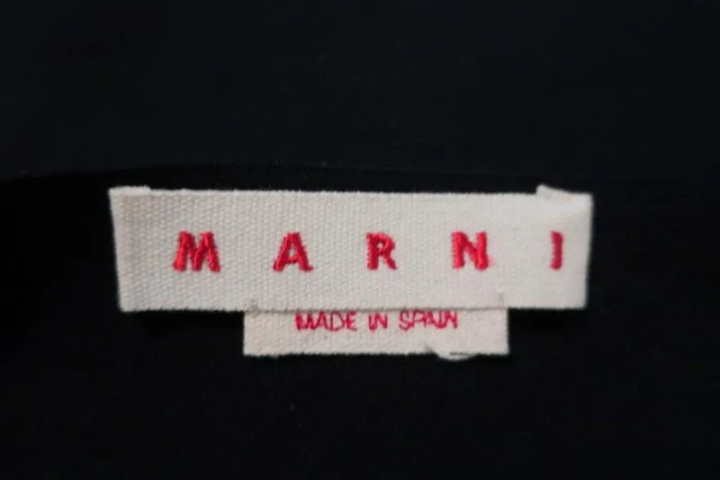 Marni Open Back Turtleneck Top Black Stretch Knit Size 40 Sleeveless Tunic