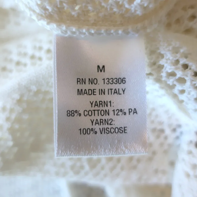 Marysia Blakes Sleeveless Pleated Knit Maxi Dress Cream Cotton-Blend Size Medium
