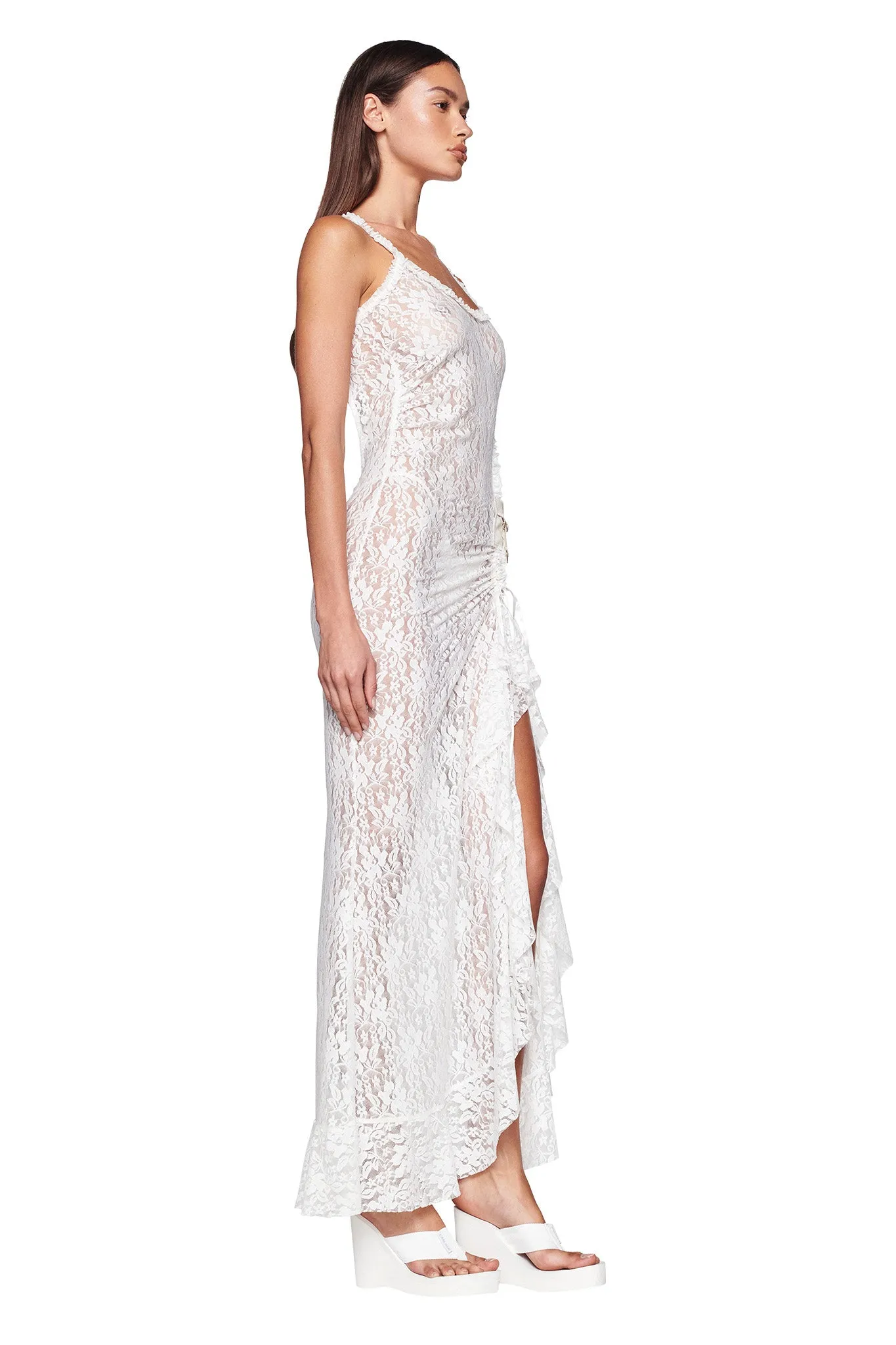 MASIE MAXI DRESS - WHITE : LACE