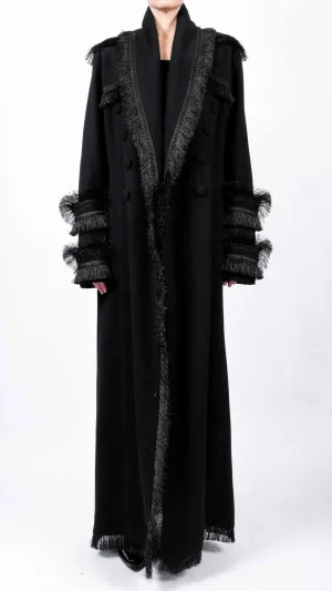 Maxi Coat with Fringes