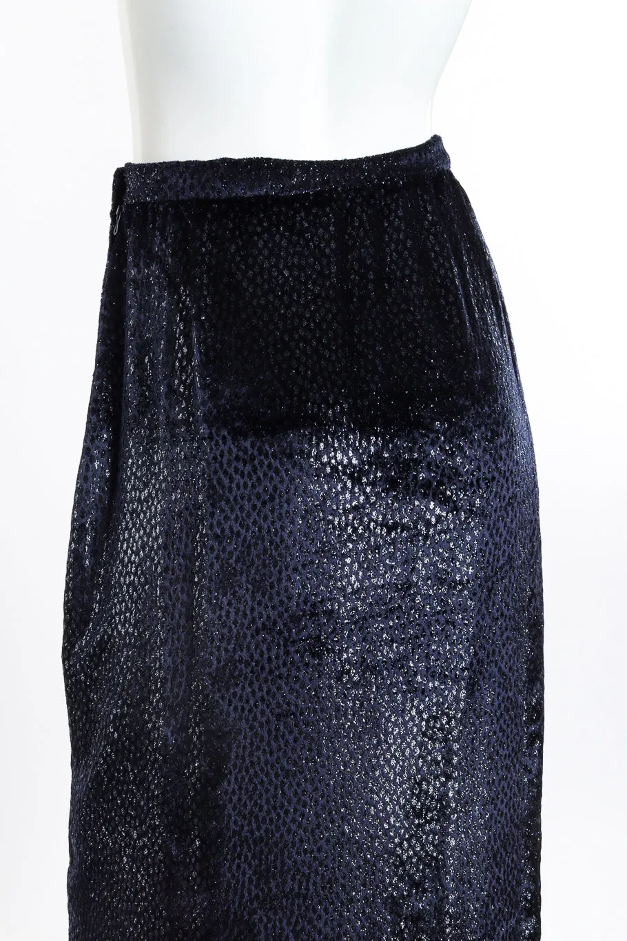 Metallic Silk Velvet Skirt
