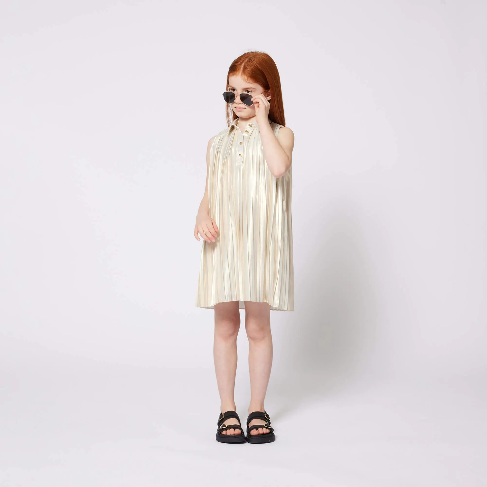 Michael Kors Gold Pleated Dress