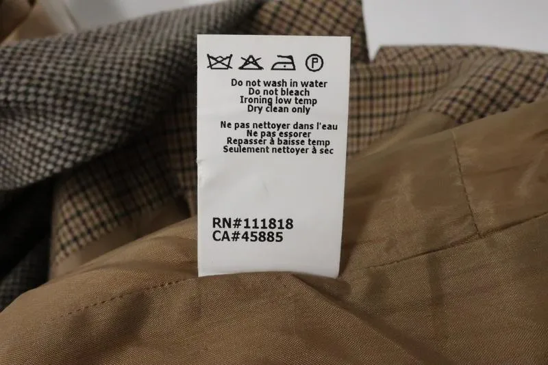 Michael Kors Strapless Dress Brown/Green Pleated Houndstooth Tweed Size 4