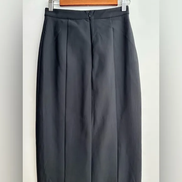Misha Collection Black‎ Pencil Midi Skirt Asymmetrical Size 4