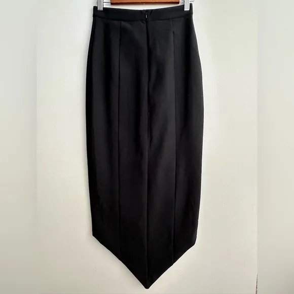 Misha Collection Black‎ Pencil Midi Skirt Asymmetrical Size 4