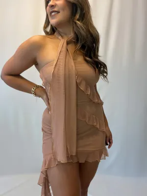 Mocha Ruffle Dress