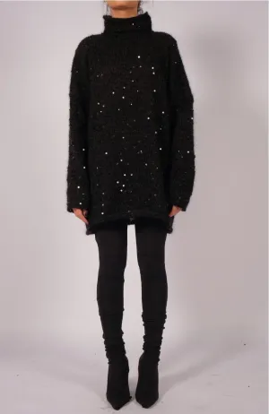 Mohair Turtleneck with Sequins