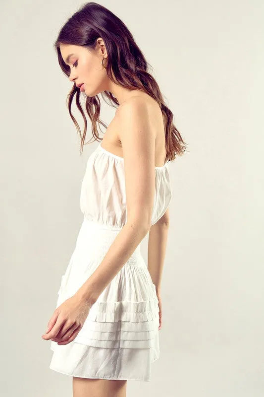 Mustard Seed Junior Pleated Detail One Shoulder Cami Dress