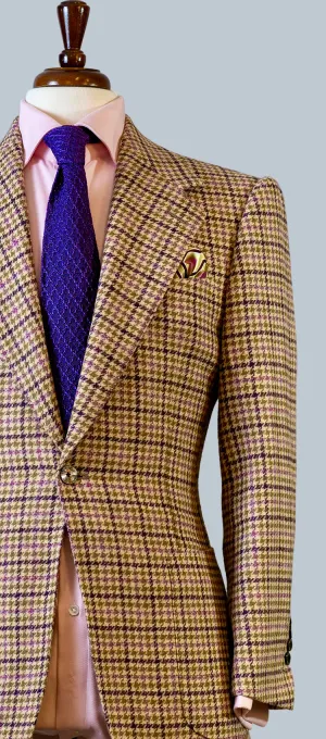 Mustard with plum overplaid Jacket