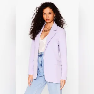 Nasty Gal Suit Yourself Oversized Blazer in Lilac. Never worn. Great for Spring