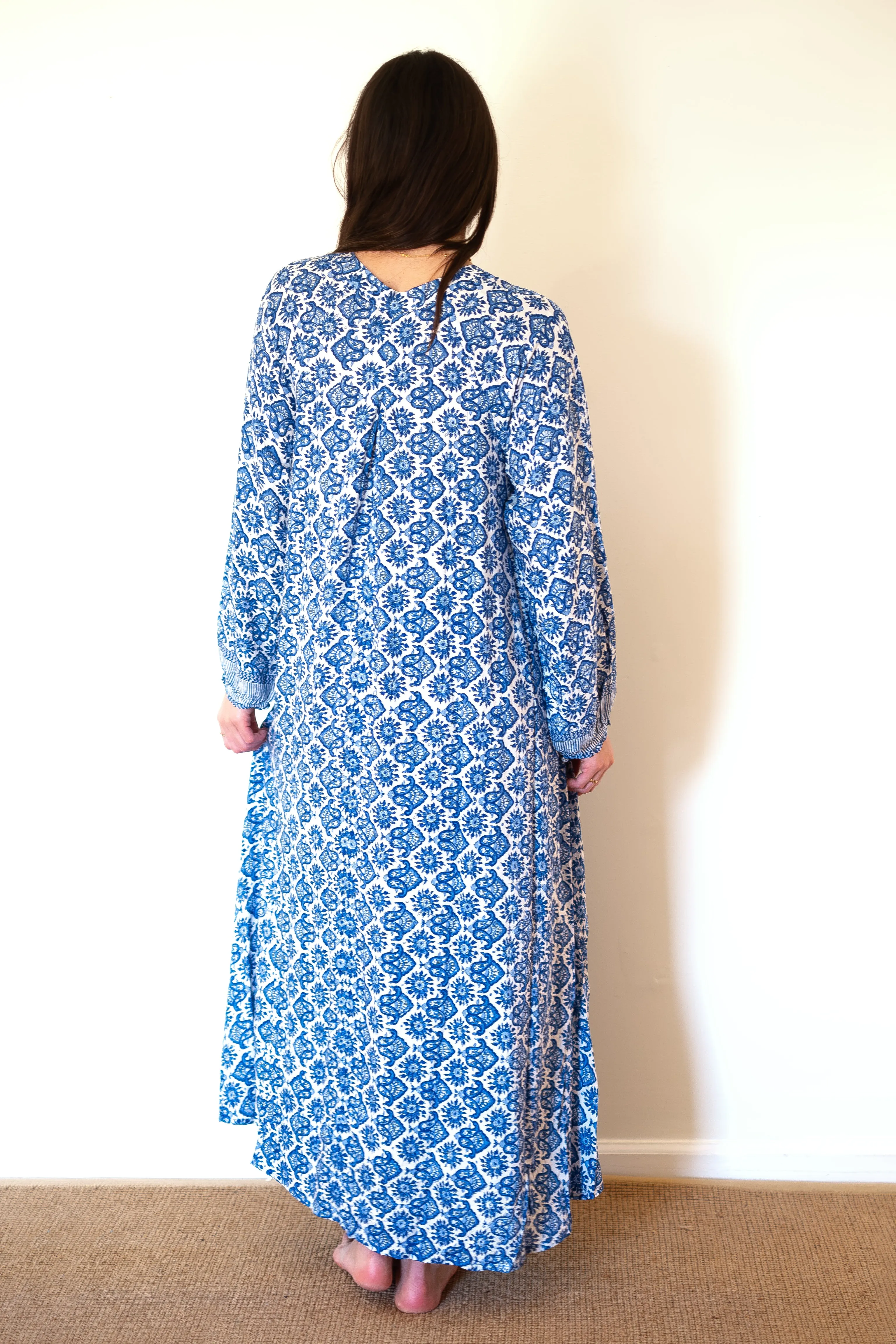 Natalie Martin Fiore Maxi Dress - Fleur-De-Lis Blue
