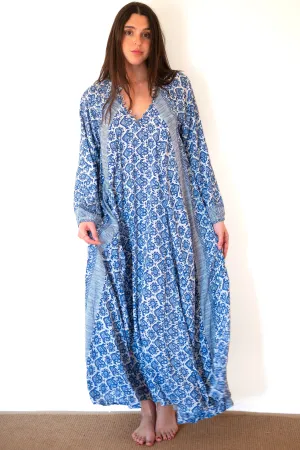 Natalie Martin Fiore Maxi Dress - Fleur-De-Lis Blue