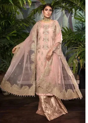 Net Suit for Wedding Party in Pink Color #Y6209