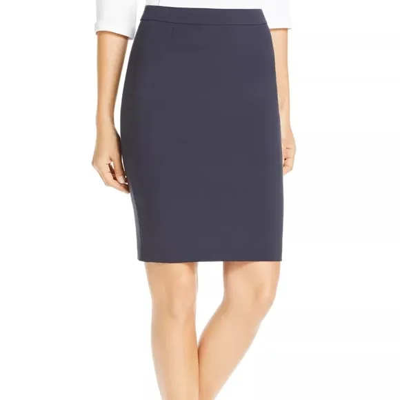 New BOSS Vilea Fundamental Pencil Skirt in Navy Blue Size 14