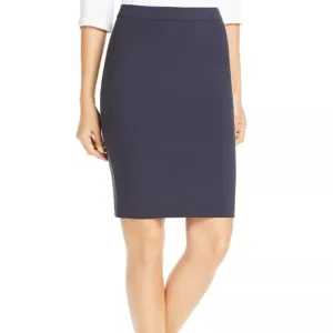 New BOSS Vilea Fundamental Pencil Skirt in Navy Blue Size 14
