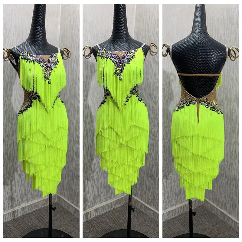 New style competition latin dance dress costume latin dancewear ladies dresses costume  sexy latin wear for women