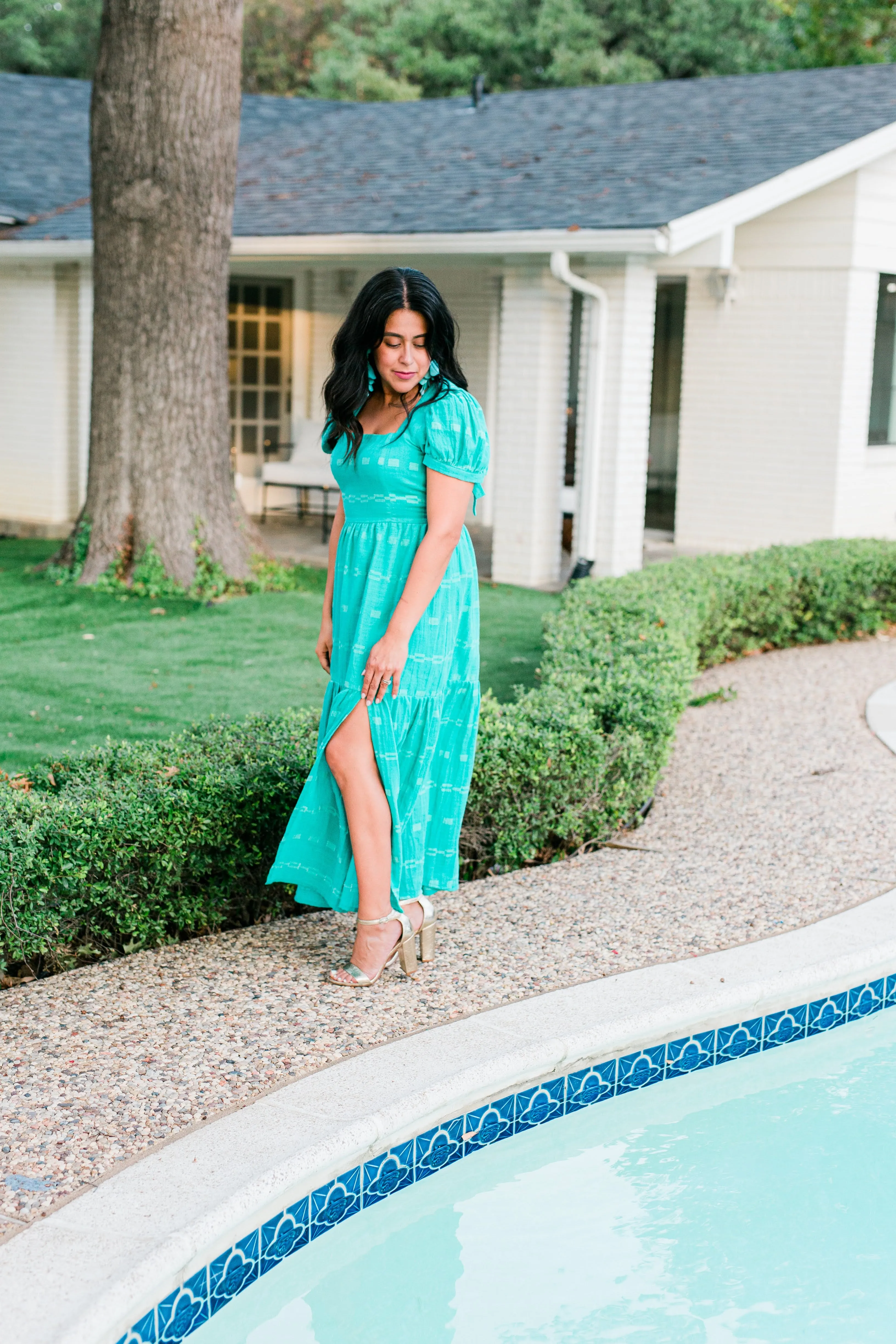 Nina Dress in Agua