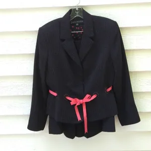 NIPON BOUTIQUE PETITE BLACK PINK 2 PIECE SKIRT SUIT