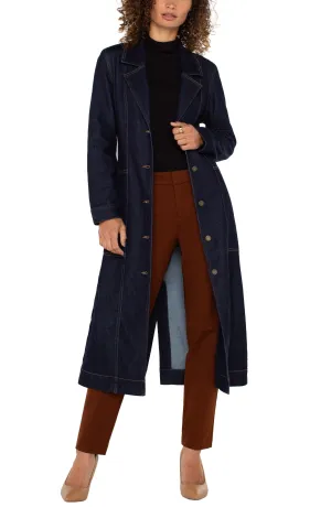 Notch Collar Duster Jacket w Belt w 47.5" hps