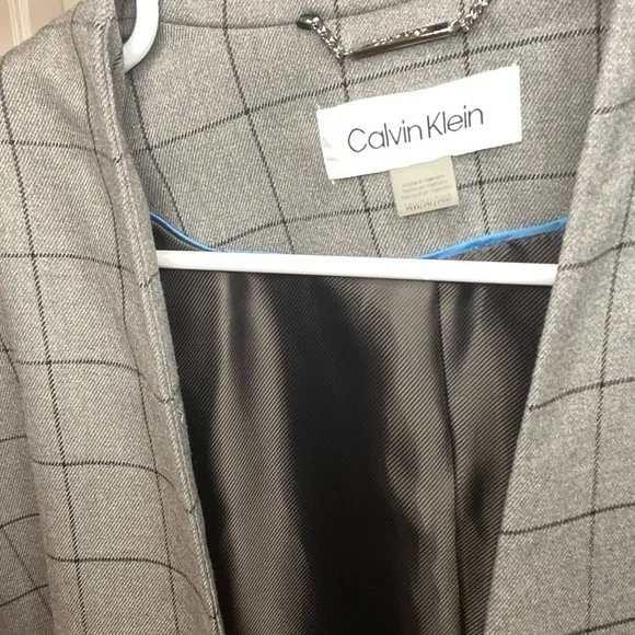 NWOT CALVIN KLEIN GREY AND BLACK BLAZER SIZE 14W