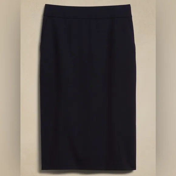 NWT Banana Republic Siena Wool Navy Pencil Skirt Size 4P