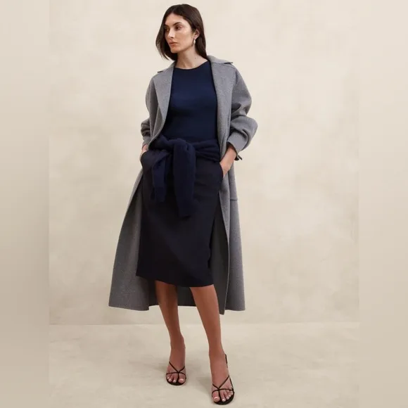 NWT Banana Republic Siena Wool Navy Pencil Skirt Size 4P