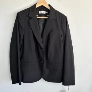 NWT Calvin Klein Blazer Black Suit Jacket Two Button Career Office