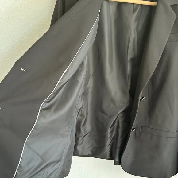 NWT Calvin Klein Blazer Black Suit Jacket Two Button Career Office