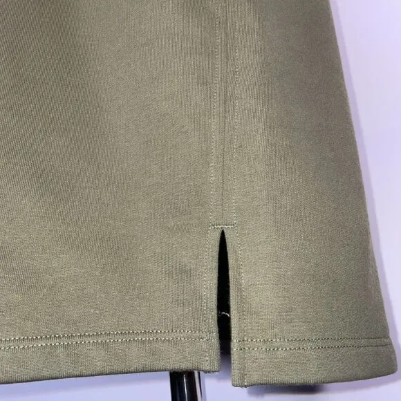 NWT Eileen Fisher French Terry Skirt Medium Olive Green Pull On Organic Cotton