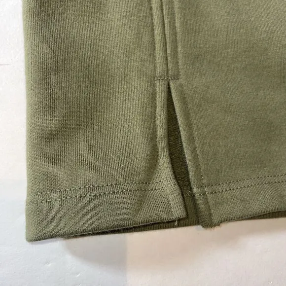 NWT Eileen Fisher French Terry Skirt Medium Olive Green Pull On Organic Cotton