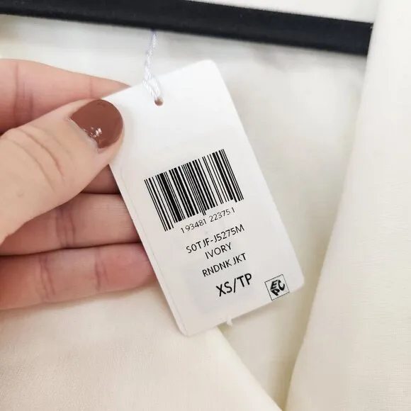 NWT Eileen Fisher White Blazer Jacket Flex Tencel Ponte Knit Comfort Stretch XS