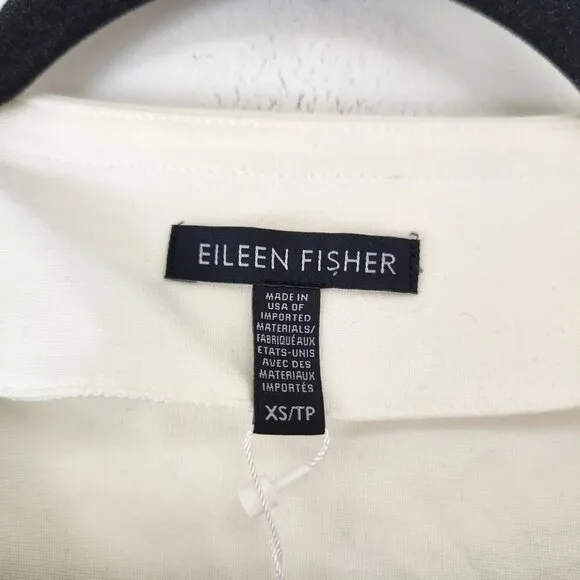NWT Eileen Fisher White Blazer Jacket Flex Tencel Ponte Knit Comfort Stretch XS
