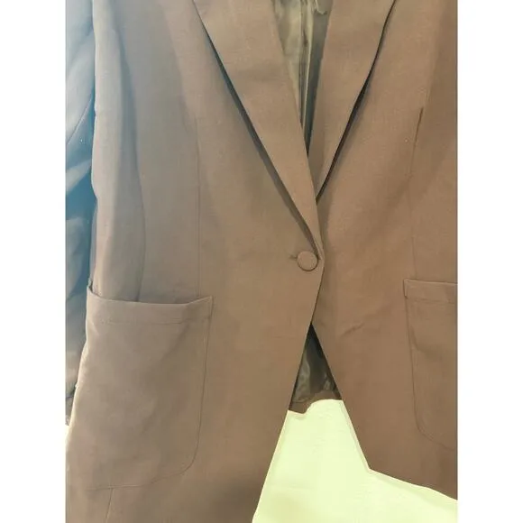 NWT ELOQUII 365 Suit Patch Pocket Blazer Jacket Brown Chicory Coffee Size 20