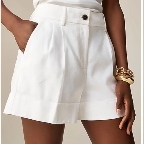 NWT J. Crew White Remi short in stretch linen blend SZ Various