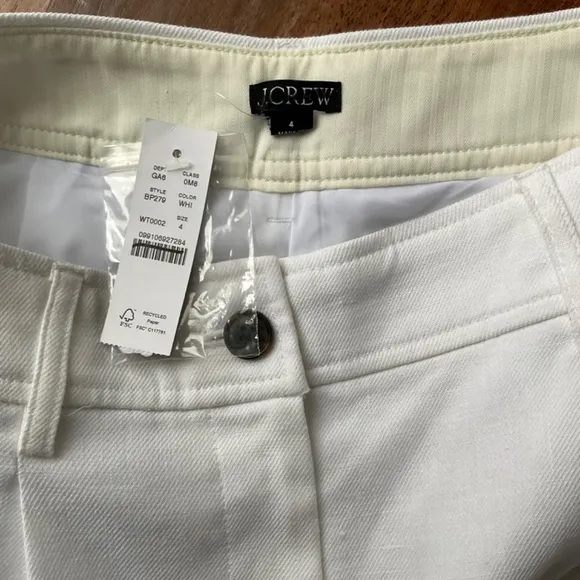 NWT J. Crew White Remi short in stretch linen blend SZ Various