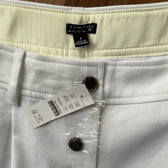 NWT J. Crew White Remi short in stretch linen blend SZ Various