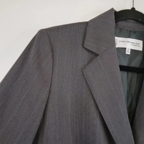 NWT Jones New York Suit Regal Charm Blazer Gray Jacket Size 12P